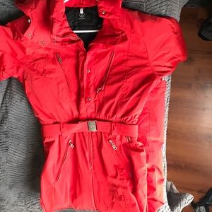 Vintage Red Bogner Ski Suit